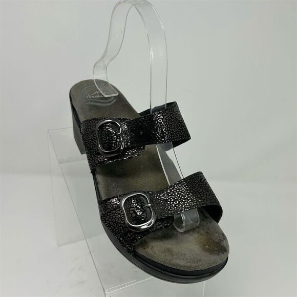 Dansko Women's Black Wedge Heel Slip-On Sandals Size 39 (US 8.5-9) Summer - Picture 2 of 12